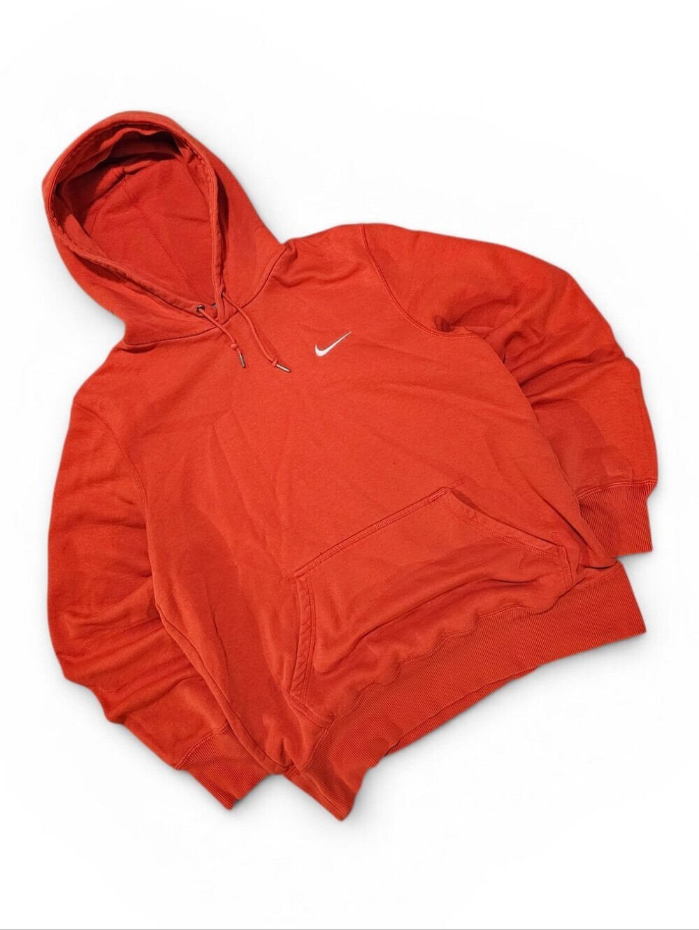 Vintage Y2k Nike Men's Orange Pullover Hoodie - Picture 2 of 7